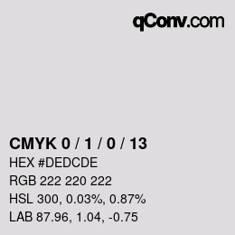 カラーコード: CMYK 0 / 1 / 0 / 13 | qconv.com