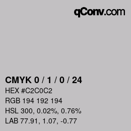 Color code: CMYK 0 / 1 / 0 / 24 | qconv.com