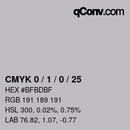 Color code: CMYK 0 / 1 / 0 / 25 | qconv.com