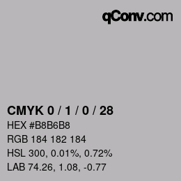 Color code: CMYK 0 / 1 / 0 / 28 | qconv.com