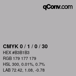 颜色代码: CMYK 0 / 1 / 0 / 30 | qconv.com