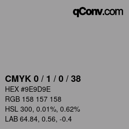 Color code: CMYK 0 / 1 / 0 / 38 | qconv.com