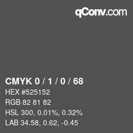 Color code: CMYK 0 / 1 / 0 / 68 | qconv.com