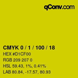 Color code: CMYK 0 / 1 / 100 / 18 | qconv.com