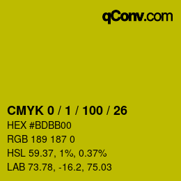 Color code: CMYK 0 / 1 / 100 / 26 | qconv.com