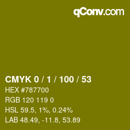 Color code: CMYK 0 / 1 / 100 / 53 | qconv.com