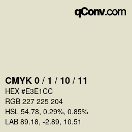 カラーコード: CMYK 0 / 1 / 10 / 11 | qconv.com