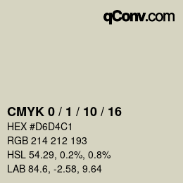 カラーコード: CMYK 0 / 1 / 10 / 16 | qconv.com