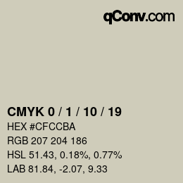 カラーコード: CMYK 0 / 1 / 10 / 19 | qconv.com