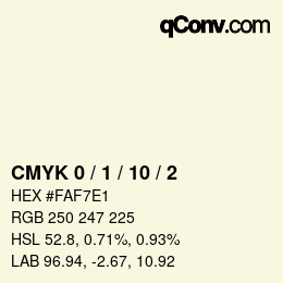 Color code: CMYK 0 / 1 / 10 / 2 | qconv.com