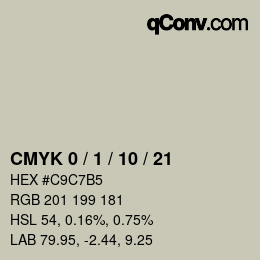カラーコード: CMYK 0 / 1 / 10 / 21 | qconv.com