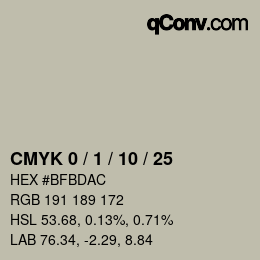 Color code: CMYK 0 / 1 / 10 / 25 | qconv.com