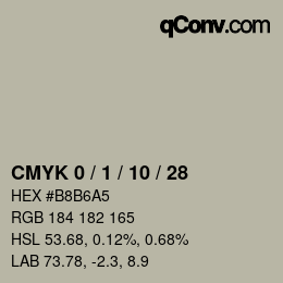 カラーコード: CMYK 0 / 1 / 10 / 28 | qconv.com