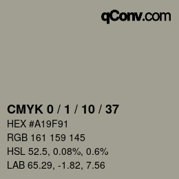 カラーコード: CMYK 0 / 1 / 10 / 37 | qconv.com