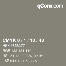 Color code: CMYK 0 / 1 / 10 / 48 | qconv.com