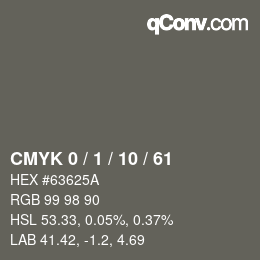 颜色代码: CMYK 0 / 1 / 10 / 61 | qconv.com