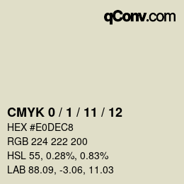 カラーコード: CMYK 0 / 1 / 11 / 12 | qconv.com