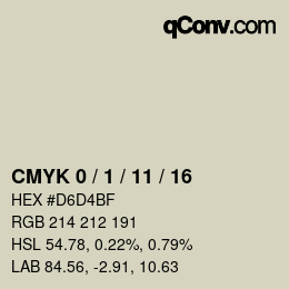 カラーコード: CMYK 0 / 1 / 11 / 16 | qconv.com