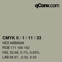 颜色代码: CMYK 0 / 1 / 11 / 33 | qconv.com