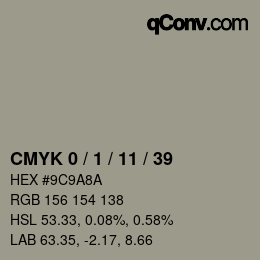 颜色代码: CMYK 0 / 1 / 11 / 39 | qconv.com