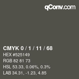 颜色代码: CMYK 0 / 1 / 11 / 68 | qconv.com