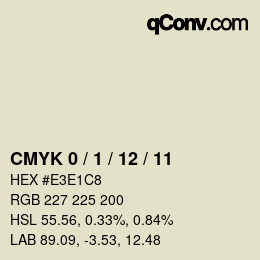 颜色代码: CMYK 0 / 1 / 12 / 11 | qconv.com