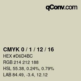 颜色代码: CMYK 0 / 1 / 12 / 16 | qconv.com