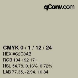 颜色代码: CMYK 0 / 1 / 12 / 24 | qconv.com