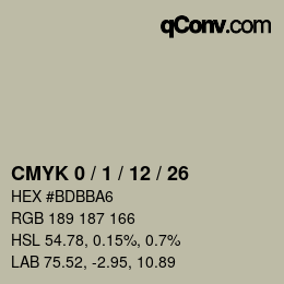 カラーコード: CMYK 0 / 1 / 12 / 26 | qconv.com