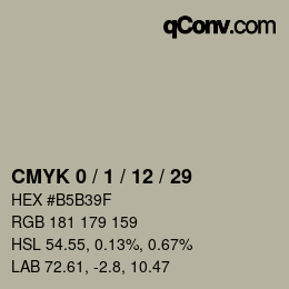 カラーコード: CMYK 0 / 1 / 12 / 29 | qconv.com
