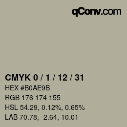 カラーコード: CMYK 0 / 1 / 12 / 31 | qconv.com