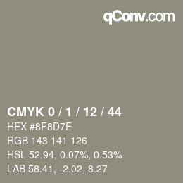 颜色代码: CMYK 0 / 1 / 12 / 44 | qconv.com