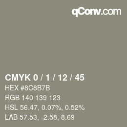 Color code: CMYK 0 / 1 / 12 / 45 | qconv.com