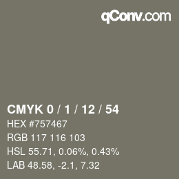 Color code: CMYK 0 / 1 / 12 / 54 | qconv.com