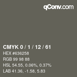 Color code: CMYK 0 / 1 / 12 / 61 | qconv.com