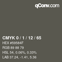 Color code: CMYK 0 / 1 / 12 / 65 | qconv.com