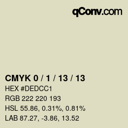 カラーコード: CMYK 0 / 1 / 13 / 13 | qconv.com