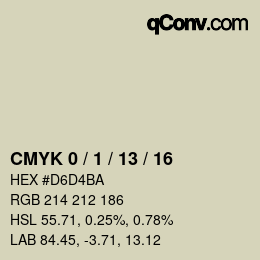 颜色代码: CMYK 0 / 1 / 13 / 16 | qconv.com