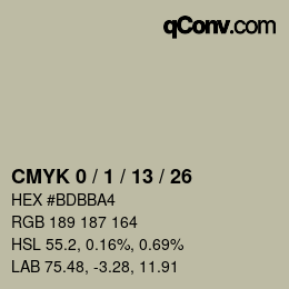 カラーコード: CMYK 0 / 1 / 13 / 26 | qconv.com