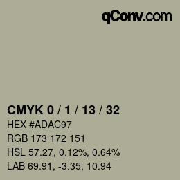 カラーコード: CMYK 0 / 1 / 13 / 32 | qconv.com