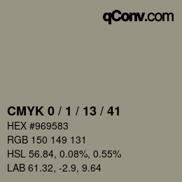 カラーコード: CMYK 0 / 1 / 13 / 41 | qconv.com