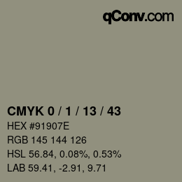 颜色代码: CMYK 0 / 1 / 13 / 43 | qconv.com
