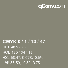 Color code: CMYK 0 / 1 / 13 / 47 | qconv.com