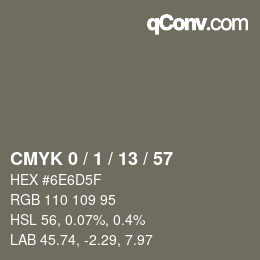 Color code: CMYK 0 / 1 / 13 / 57 | qconv.com