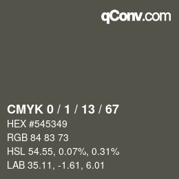 颜色代码: CMYK 0 / 1 / 13 / 67 | qconv.com