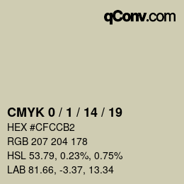 颜色代码: CMYK 0 / 1 / 14 / 19 | qconv.com