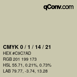 カラーコード: CMYK 0 / 1 / 14 / 21 | qconv.com