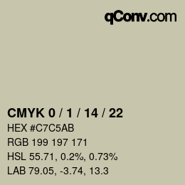 カラーコード: CMYK 0 / 1 / 14 / 22 | qconv.com