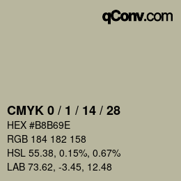 カラーコード: CMYK 0 / 1 / 14 / 28 | qconv.com
