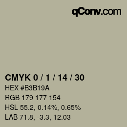 颜色代码: CMYK 0 / 1 / 14 / 30 | qconv.com